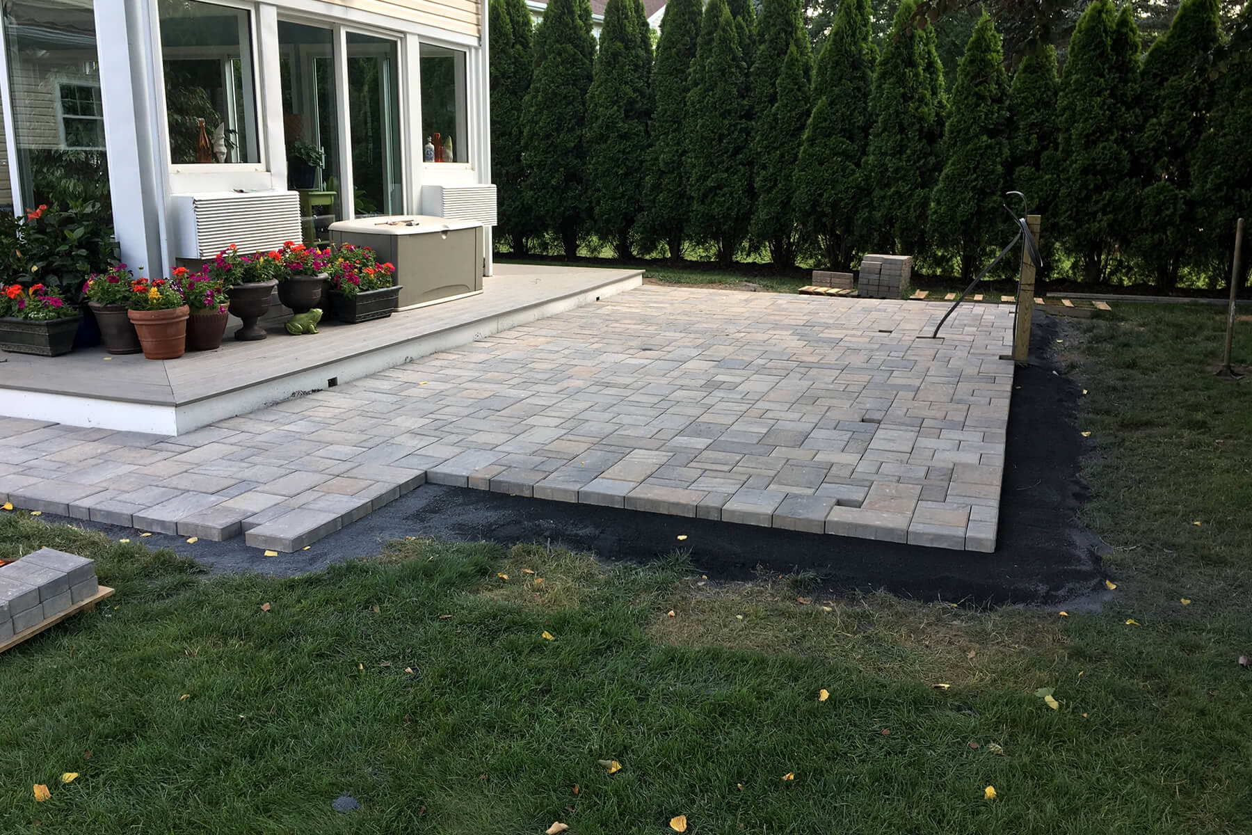 Finished stone patio